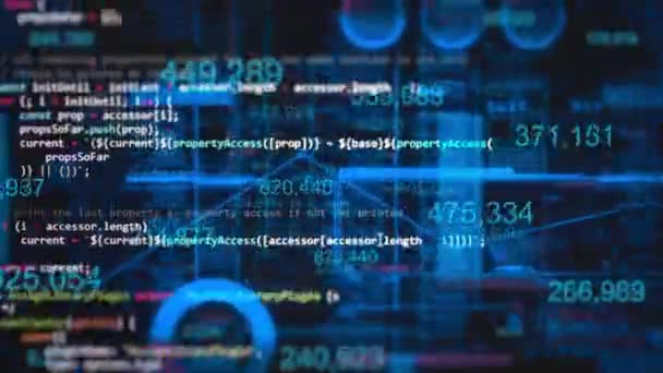 Software Monitoramento Código Fundo Digital Codificação Tela Dados Fundo Abstrato — Vídeo de Stock