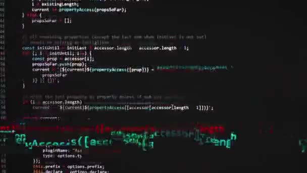 Glitch Coding Memonitor Perangkat Lunak Berlatar Belakang Digital Coding Glitch — Stok Video