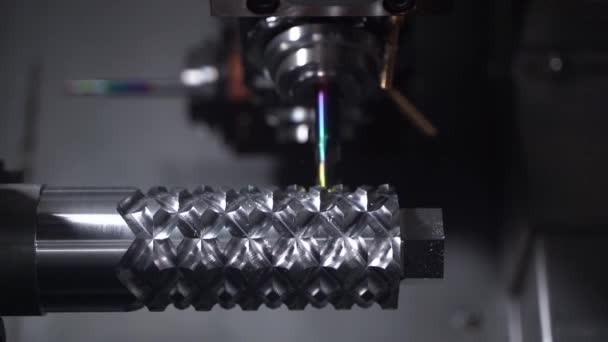 Cnc Machine Lathe Industry Metalworking Dengan Mesin Penggilingan Yang Dikendalikan — Stok Video