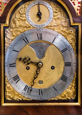 Retro watch. Antique vintage baroque clock on a blank isolate background. High quality photo clipart
