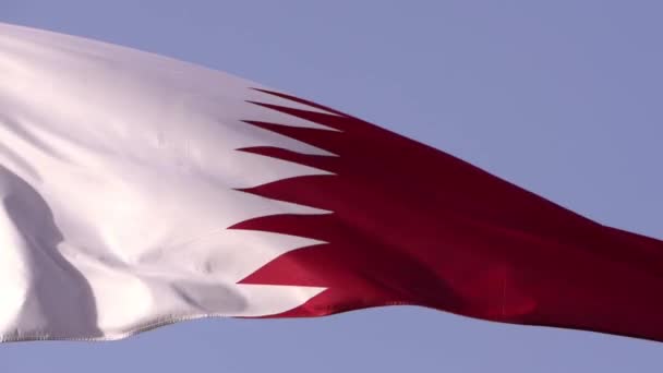 Bandiera Qatar Bandiera Nazionale Dell Emirato Arabo Del Qatar Filmati — Video Stock