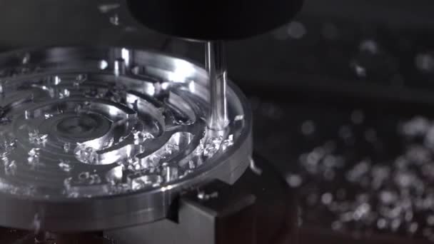 Industria Strunguri Mașinilor Cnc Prelucrarea Metalelor Mașină Frezat Controlată Calculator — Videoclip de stoc