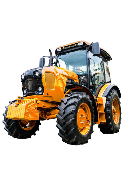 Трактор изолированный белый фон. Сельскохозяйственный трактор. Высокое качество фото
