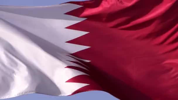 Katarská Vlajka Národní Vlajka Arabského Emirátu Katar Vysoce Kvalitní Fullhd — Stock video