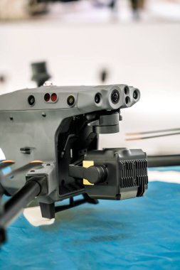 İnsansız hava aracı teknolojileri. Video ve Fotoğraf için Modern Drone 'un parçaları. Yüksek kalite fotoğraf