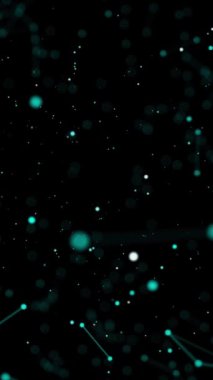 Soyut pleksus parçacıkları arkaplanı. Bilimsel teknolojik dikey arka plan. Yüksek kaliteli FullHD görüntüler