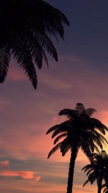 Retro 90 'ların günbatımı avuç içi dikey arkaplan. Yüksek kaliteli FullHD görüntüler
