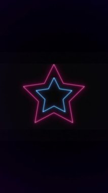 Neon parlayan yıldızlar dikey arkaplan. Yüksek kaliteli FullHD görüntüler