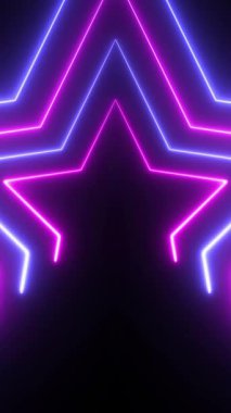 Neon parlayan yıldızlar dikey arkaplan. Yüksek kaliteli FullHD görüntüler