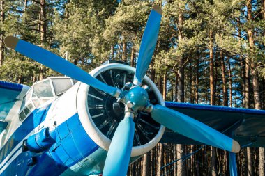 Minsk, Belarus - 29 Ocak 2025: Antonov havacılık müzesinde bir 2 Colt uçağı. Yüksek kalite fotoğraf