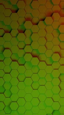 Altıgen desenli arka plan. Teknolojik geometrik zemin. Dikey video. Yüksek kalite 4k görüntü