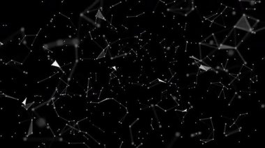 Soyut ağ bağlantıları plexus black backgrund. Büyük veriler, sinirsel ağlar yapay zeka kavramı. Yüksek kalite 4k görüntü