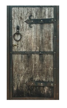 Eski ahır ahşap kapısı izole edildi. Kilit kapısı arka planı. Yüksek kalite fotoğraf