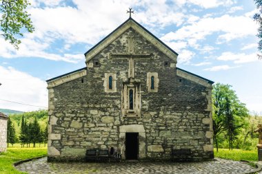 Gürcü Ortodoks Kilisesi. Kafkasya 'daki Gürcistan' daki eski Hristiyan tapınağı mimarisi. Yüksek kalite fotoğraf