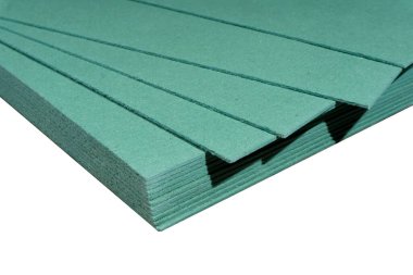 Pine Wood Fiber Underlayment Laminate Zemini Beyaz Arkaplanda İzole Edildi. Yüksek kalite fotoğraf