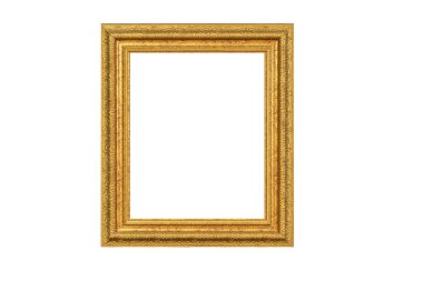 Beyaz bir arka planda klasik barok tarzında bir resim için altın çerçeve. - Evet. Yüksek kalite fotoğraf