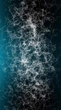 Bilimsel veri akışlarıyla titreşen dinamik ve soyut bir dijital pleksus ağı. Parlak düğümler ve bağlantı hatları, sinirsel ağlara ve gelişmiş yapay zeka sistemlerine benzeyen akıllı bir ağ oluşturur.