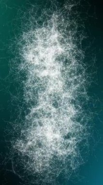 Bilimsel veri akışlarıyla titreşen dinamik ve soyut bir dijital pleksus ağı. Parlak düğümler ve bağlantı hatları, sinirsel ağlara ve gelişmiş yapay zeka sistemlerine benzeyen akıllı bir ağ oluşturur.