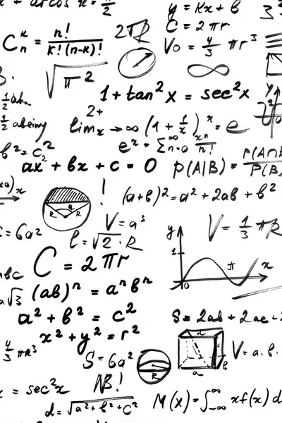 Beyaz arka planda matematiksel denklemler. Bilimsel geçmiş kavramı. Yüksek kalite fotoğraf
