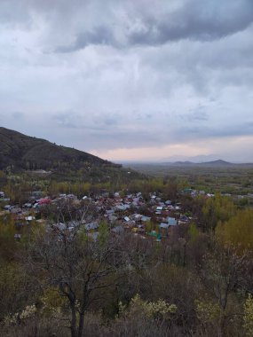 Kashmir, India - April 14th, 2021 : Small village in mountains of kashmir.