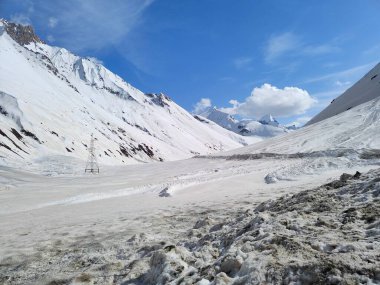 Kashmir, India - April 14th, 2021 : Beautiful landscape of Sonamarg in himalayas.