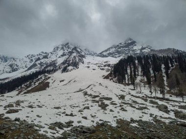Kashmir, India - April 14th, 2021 : Beautiful landscape of Sonamarg in himalayas.