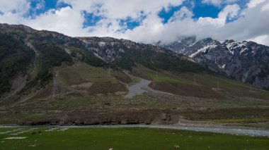 Kashmir, India - April 14th, 2021 : Beautiful landscape of Sonamarg in himalayas.