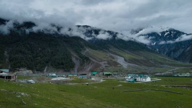 Kashmir, India - April 14th, 2021 : Beautiful landscape of Sonamarg in himalayas.