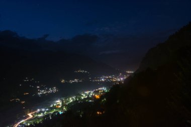 Manali, Himachal Pradesh, India - 01 September 2021 : Manali in Night View.