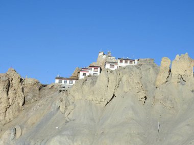Spiti, Himachal Pradesh, India - April 1st, 2021 : Photo of a Spitian Village in Upper Himalayas, Local Traditional House in Mountains