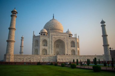 Agra, India - October 19th, 2022 : Sunrise at Taj Mahal, 7 Wonder in World