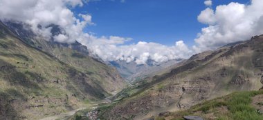 Himachal, India - July 11th, 2022 : Beautiful Landscape of Himalayan Range, Mountains in India, Nature Photo