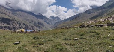 Himachal, India - July 11th, 2022 : Beautiful Landscape of Himalayan Range, Mountains in India, Nature Photo