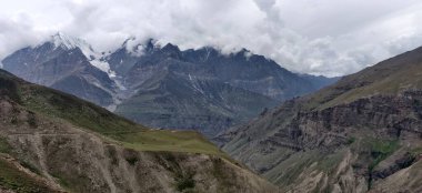 Himachal, India - July 11th, 2022 : Beautiful Landscape of Himalayan Range, Mountains in India, Nature Photo