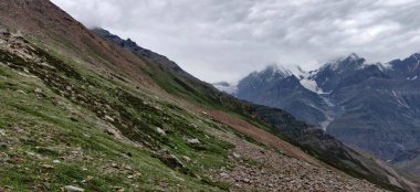 Himachal, India - July 11th, 2022 : Beautiful Landscape of Himalayan Range, Mountains in India, Nature Photo