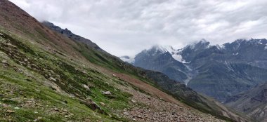 Himachal, India - July 11th, 2022 : Beautiful Landscape of Himalayan Range, Mountains in India, Nature Photo