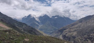 Himachal, India - July 11th, 2022 : Beautiful Landscape of Himalayan Range, Mountains in India, Nature Photo