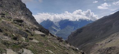 Himachal, India - July 11th, 2022 : Beautiful Landscape of Himalayan Range, Mountains in India, Nature Photo