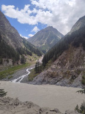 Himachal, India - July 11th, 2022 : Beautiful Landscape of Himalayan Range, Mountains in India, Nature Photo
