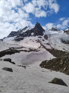 Himachal, India - June 9th, 2022 : the view of Himalayas in Hampta Trek in Manali