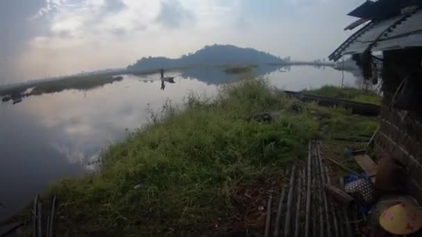 Loktak Vue Sur Lac Depuis Maison Pêcheur Manipur — Video
