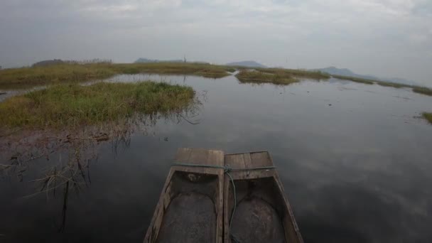 Movendo Entre Phumdis Lago Loktak Manipur — Vídeo de Stock