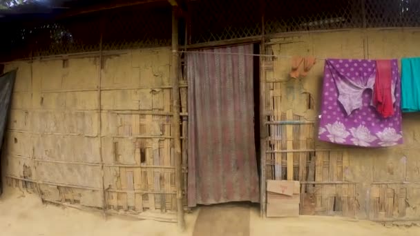 Casa Aldeia Assam Construir Com Tiras Madeira Bambu Assam Índia — Vídeo de Stock