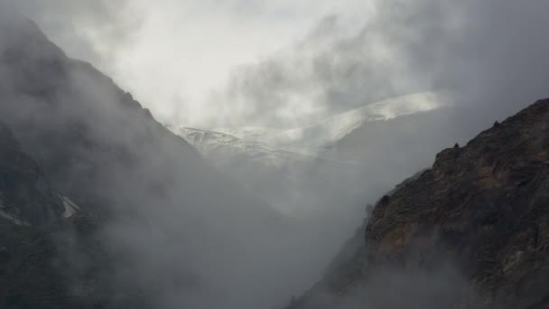 fog over glacier timelapse