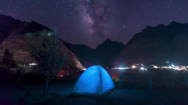 Tente Camping Sous Galaxie Laiteuse — Video