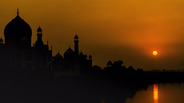 Sunset Taj Mahal Timelapse Agra India — Stock Video