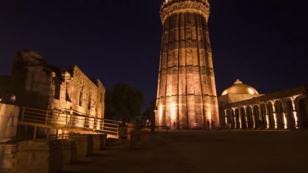 Timelapse Qutub Minar Delhi India — Vídeos de Stock