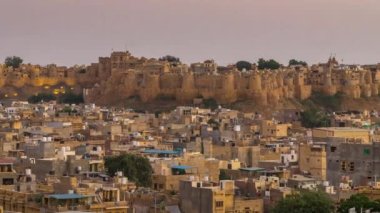 Jaisalmer 'in Gündüzden Geceye Zaman Çizelgesi Diwali, Rajasthan, Hindistan