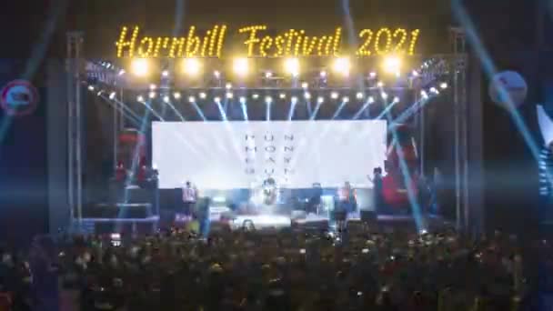 Festival Hornbill Noche Timelapse Nagaland — Vídeos de Stock