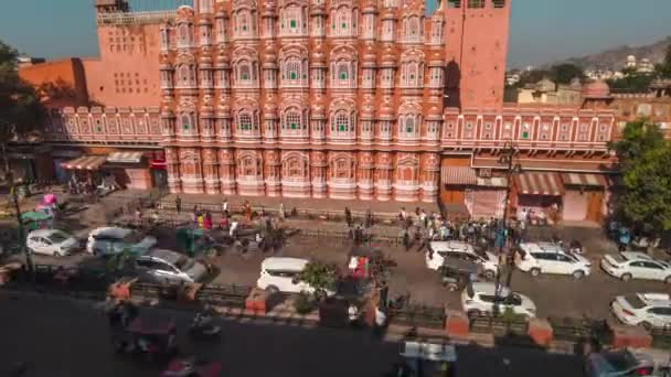 Timelapse Hawa Mahal Metà Giornata Preso Altezza Jaipur Rajasthan — Video Stock